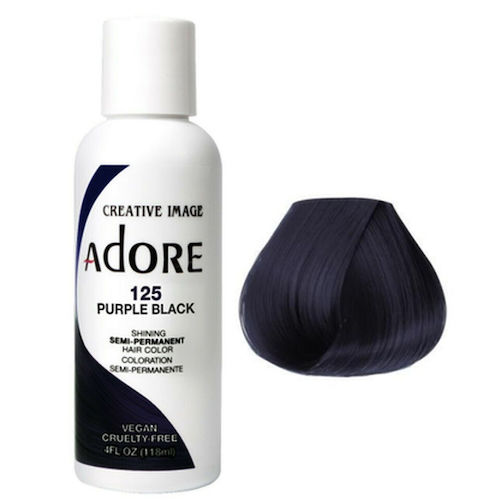 Adore Semi Permanent Hair colour-125 Purple Black-4oz / 118mL
