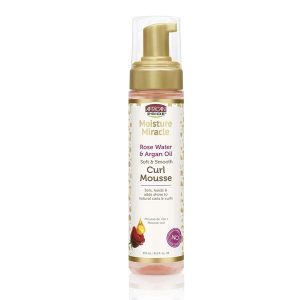 African Pride Moisture Miracle Curl Mousse Rose Water and Argan Oil 8.5 Oz (251ml)