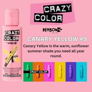 Crazy Color Renbow Semi-Permanent Canary Yellow Hair Dye  (NO.49)