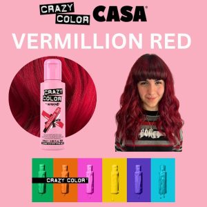 Crazy Colour Renbow Semi Permanent Hair Colour-40 Vermillion Red