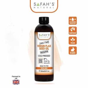 Safah's Natural COLD PRESSED 100% PURE VIRGIN FLAX SEED OIL (100ml-250ml)