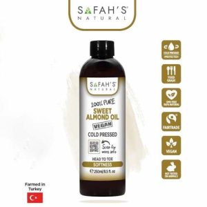 Safah's Natural COLD PRESSED 100% PURE VIRGIN SWEET ALMOND OIL (100ml-250ml)