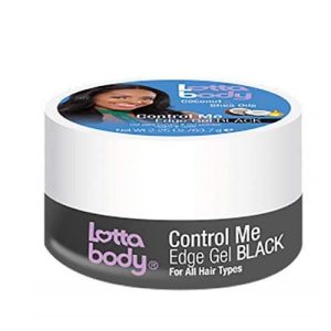 Lottabody Control Me Edge Gel with Coconut & Shea Oils For All Hair Types, Black, 2.25 Ounce