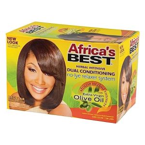 Africa's Best No-Lye Relaxer Kit, Dual conditioning Designed for Normal Hair Textures
