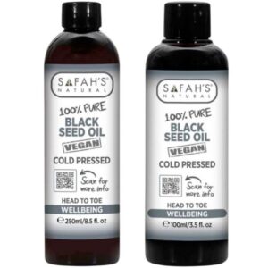 Safah's Natural Cold Pressed Pure Black Seed Oil (100ML-250ML)