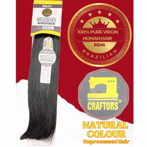 CRAFTORS 100% Pure Virgin Brazilian Human Hair Straight-Remi Quality 10-24 inch