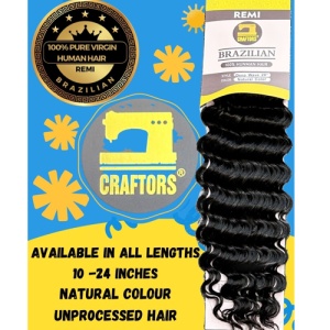 CRAFTORS - Virgin Remi Brazilian 100% Pure Human Hair - Deep Wave - 10-24 inches