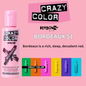 Crazy Color Semi-Permanent Hair Colour Cream Bordeaux 51