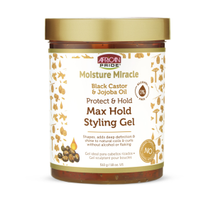 African Pride Moisture Miracle Max Hold Styling Gel with Black Castor Oil& Jojoba Oil - 18 fl oz