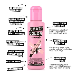 Crazy Color Semi Permanent Hair Dye - Candy Floss No.65 (100ML)