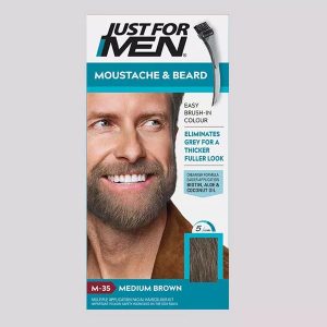 Just For Men M35 Moustache and Beard Facial Hair Color Medium Brown