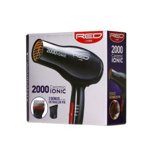 Red By Kiss 2000 Ceramic Ionic Dryer 2 Styling Attachments