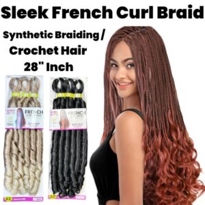 Sleek French Curl Braid Synthetic Braiding / Crochet Hair 28" Inch
