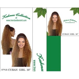 Kuknus Human Hair Blend Cuban Girl Long Curl Heat Resistant Ponytail 30" Inch