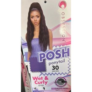 Obsession Synthetic Drawstring Wet & Curly Ponytail - Posh 30"Inches