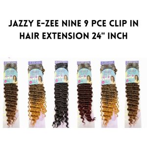 Jazzy Deep Curl E-Zee Nine 9 Pce Clip In Hair Extension 24" Inch