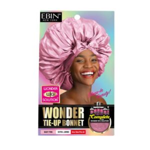 EBIN Wonder Wig Tie-Up Bonnet - Baby Pink