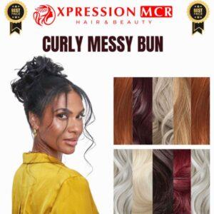 Stranded Curly Hair Messy Bun Scrunchie Pre-styled