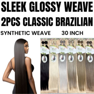 Sleek Glossy Weave 2Pcs Classic Brazilian Synthetic Weave 30 Inch