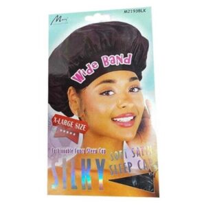 Murry Collection Wide Band Silky Satin Sleep Cap M2193BLK