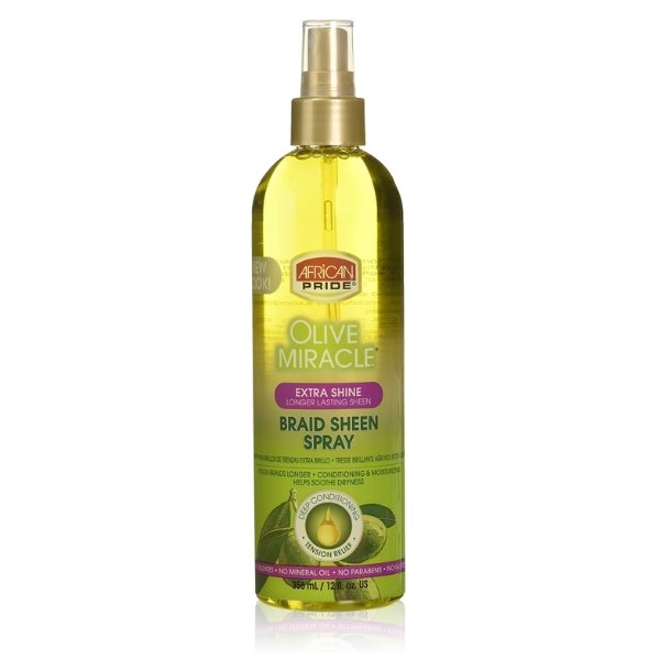 African Pride Olive Miracle Extra Shine Braid Sheen Spray
