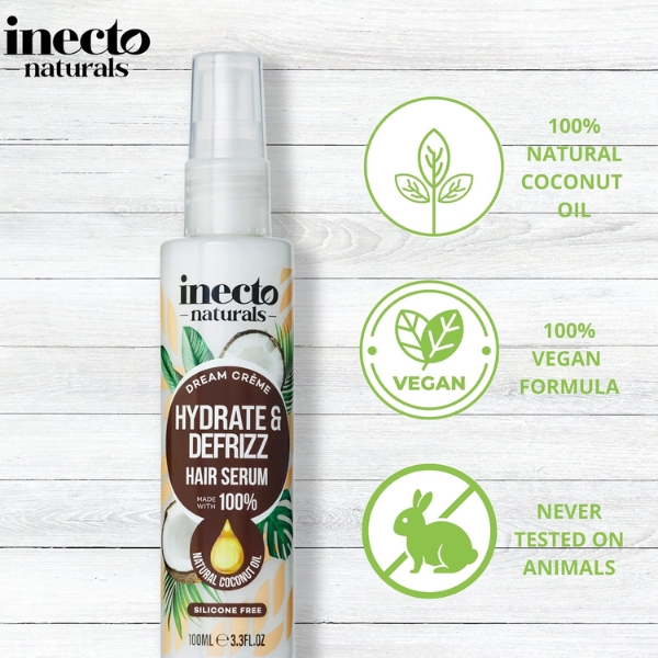 INECTO Naturals Hydrate & Defrizz Coconut Dream Crème Hair Serum 100ml (2)