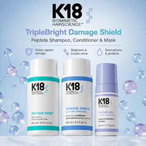 K18 TripleBright Damage Shield Peptide Shampoo, Conditioner & Mask